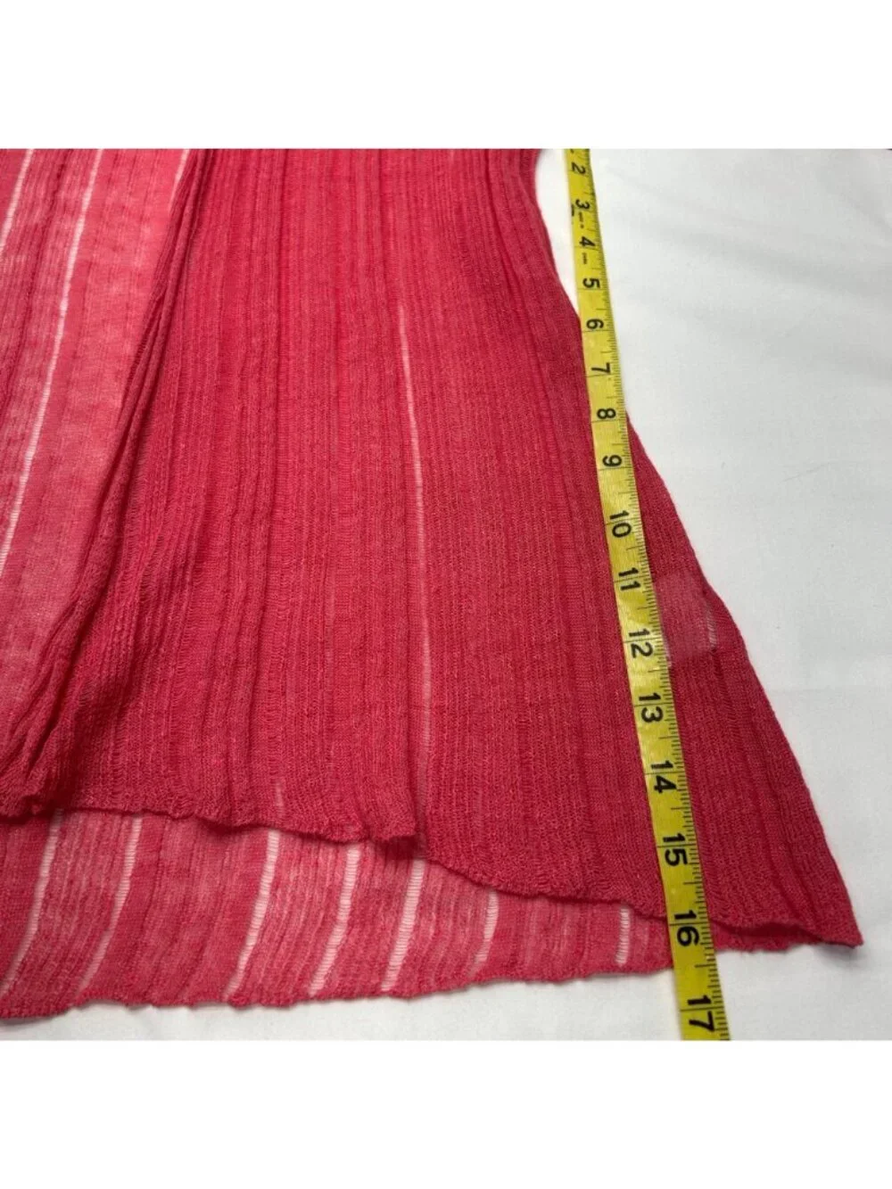 Eileen Fisher Variegated Peony Pink Silk/Linen Open Cardigan PM